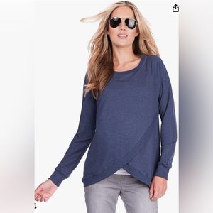 Seraphine Navy Maternity Sweatshirt - Size S